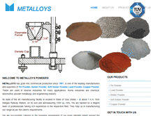 Tablet Screenshot of metalloyspowders.com